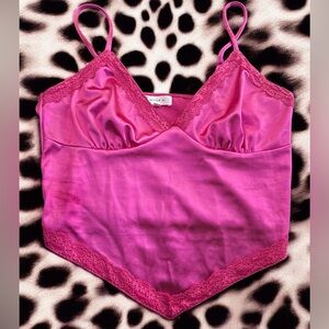 Pink Satin Lace Cami (Size Medium / Fits Like a SMALL)